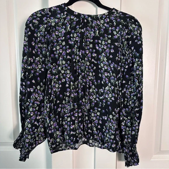 Mango Matching Set! XS/S Maxi Skirt + Blouse- Black Tiered- Purple Floral Print - Picture 4 of 14